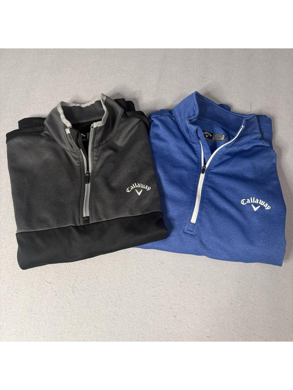 Lot of 2 Callaway 1/4 Zip Golf Pullovers Men’s Medium Performance Jackets